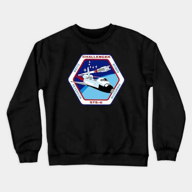 NASA Astronaut Crew Patch for Space Shuttle Mission STS-6 Crewneck Sweatshirt by jutulen